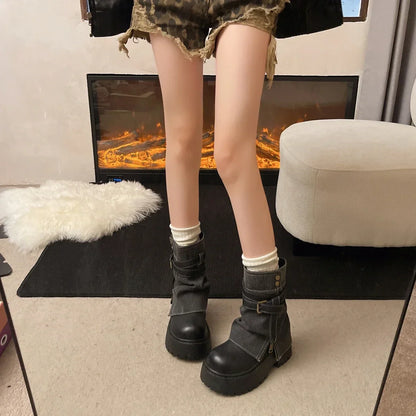 Veronica | Stivaletti Donna Combat con Platform e Fibbie - Carattere Deciso