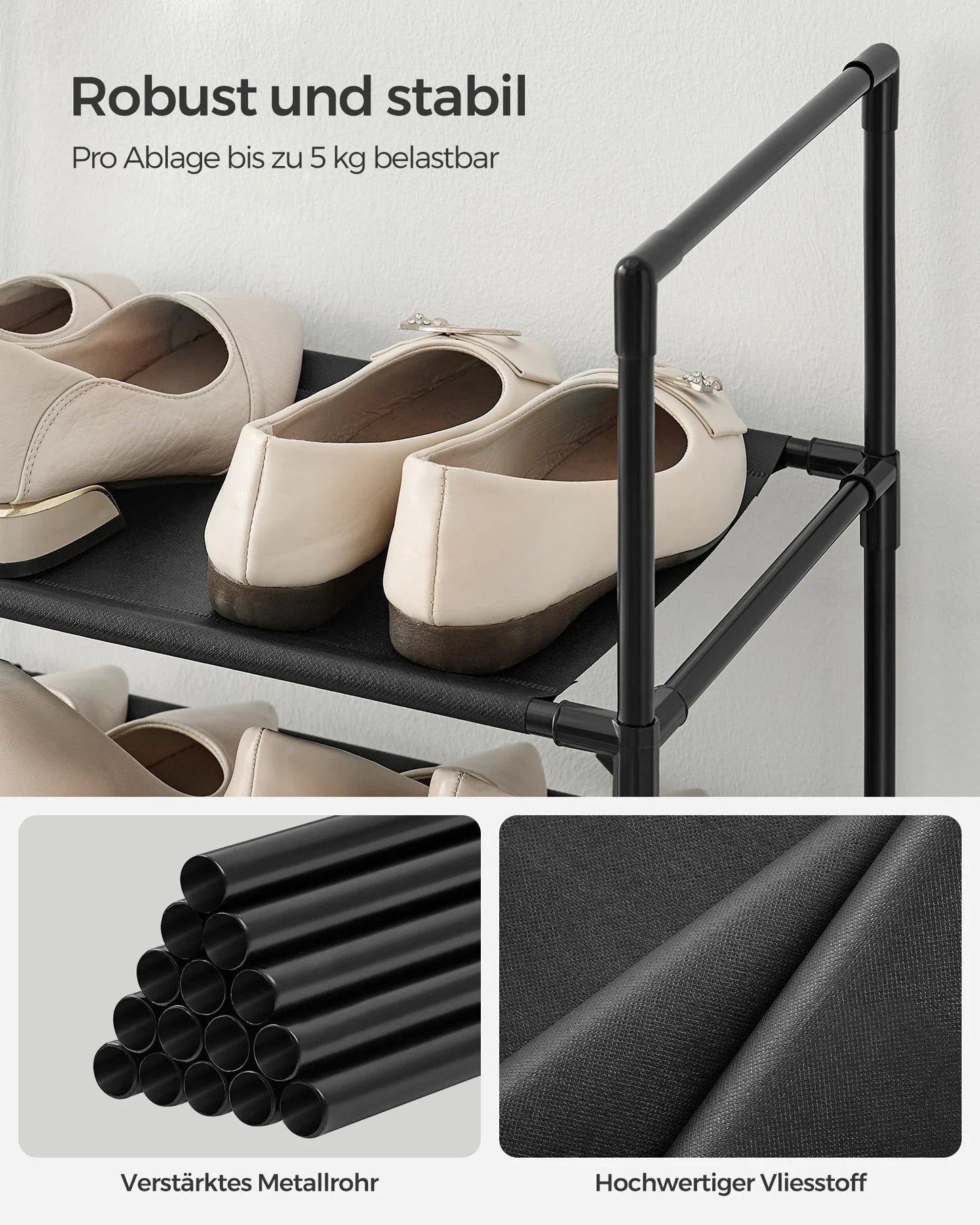 Space-Saving Metal Shoe Rack with 10 Shelves for Maximum Storage Capacity