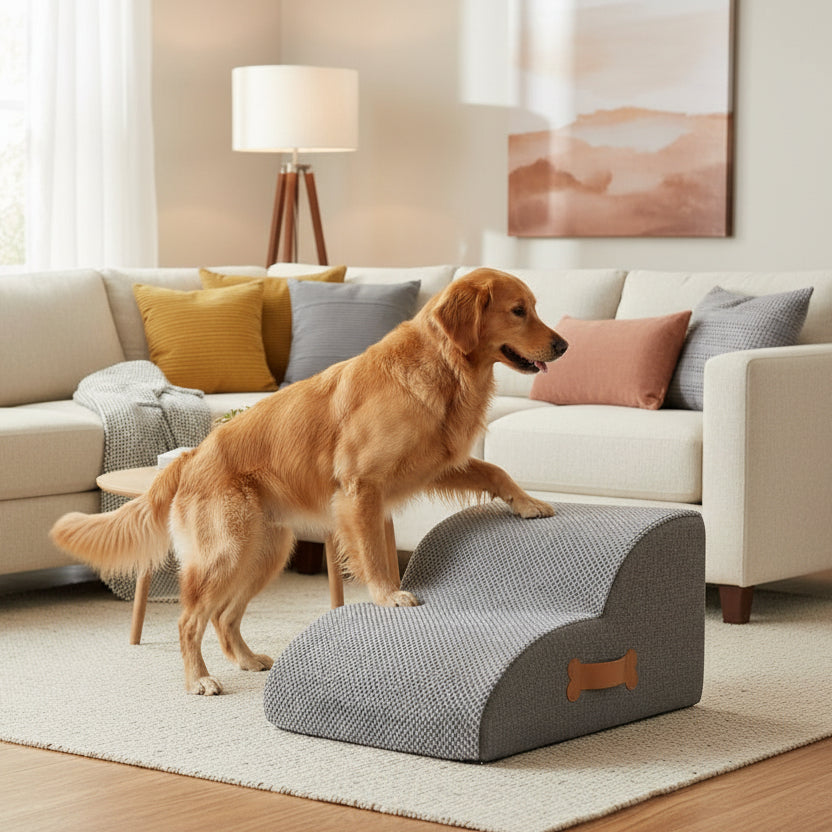 Scala per Cani Antiscivolo con Pendenza Dolce e Schiuma Densa | Supporto per Articolazioni e Mobilità Flessibile 1