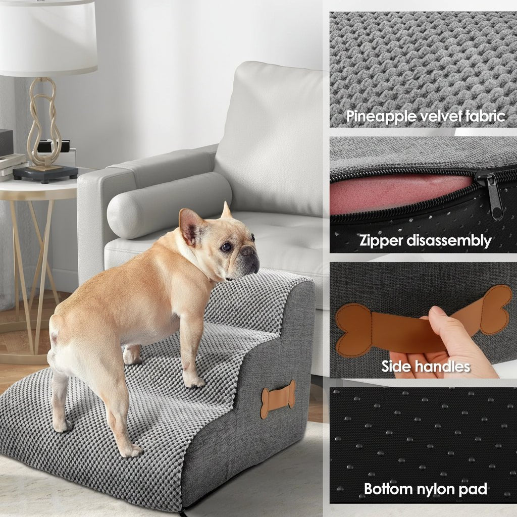 Scala per Cani Antiscivolo con Pendenza Dolce e Schiuma Densa | Supporto per Articolazioni e Mobilità Flessibile 5