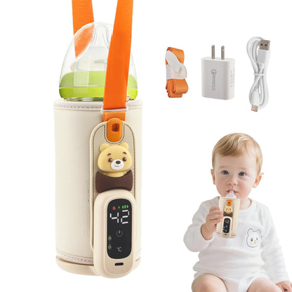 Scaldabiberon Portatile con Controllo Temperatura 38-50°C | Design Compatto per Viaggi e Uso Quotidiano 0