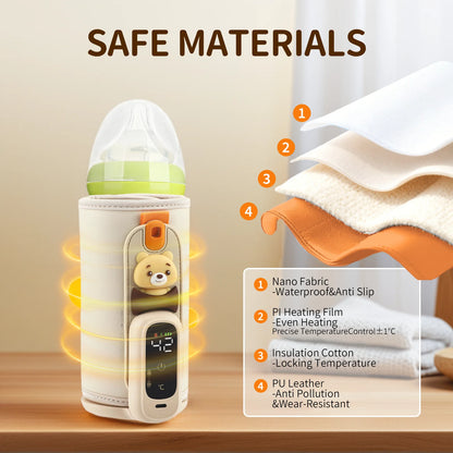 Scaldabiberon Portatile con Controllo Temperatura 38-50°C | Design Compatto per Viaggi e Uso Quotidiano 3