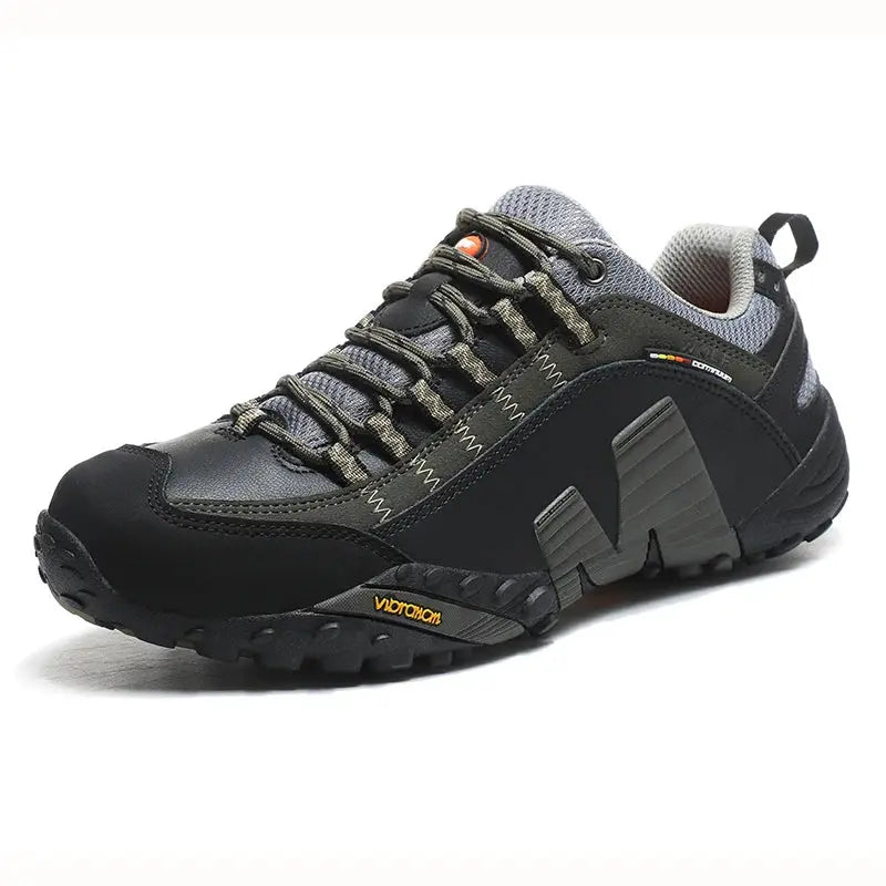 Men's Trekking Shoes | Waterproof Leather with Non-Slip Sole | Comfort and Durability for Outdoor Adventures
