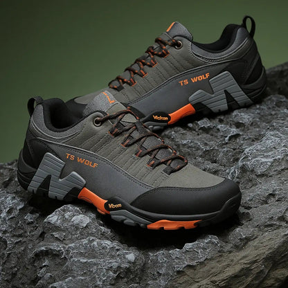 Men's Trekking Shoes | Waterproof Leather with Non-Slip Sole | Comfort and Durability for Outdoor Adventures