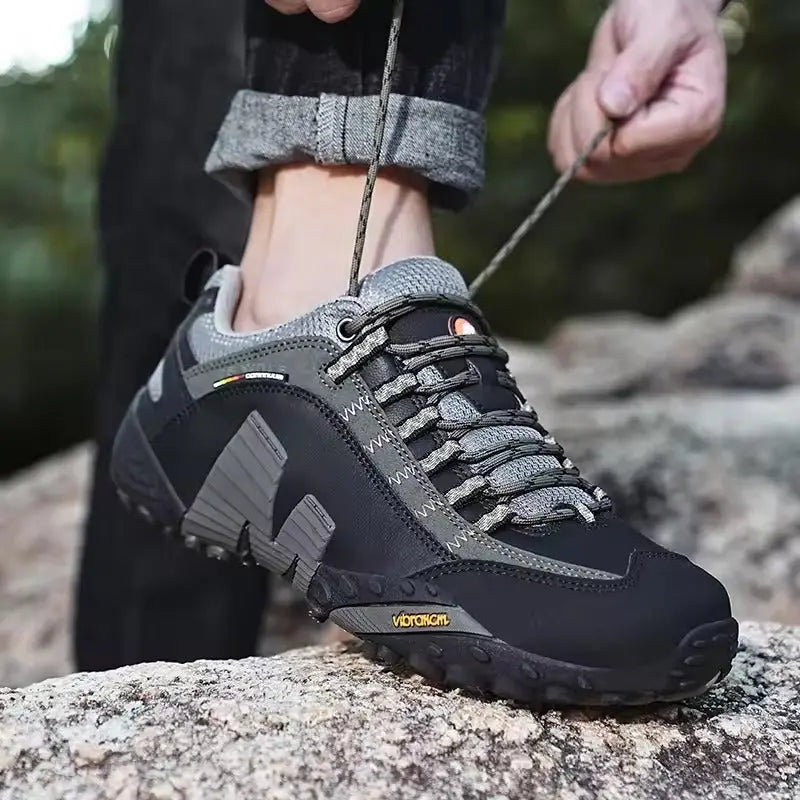 Men's Trekking Shoes | Waterproof Leather with Non-Slip Sole | Comfort and Durability for Outdoor Adventures