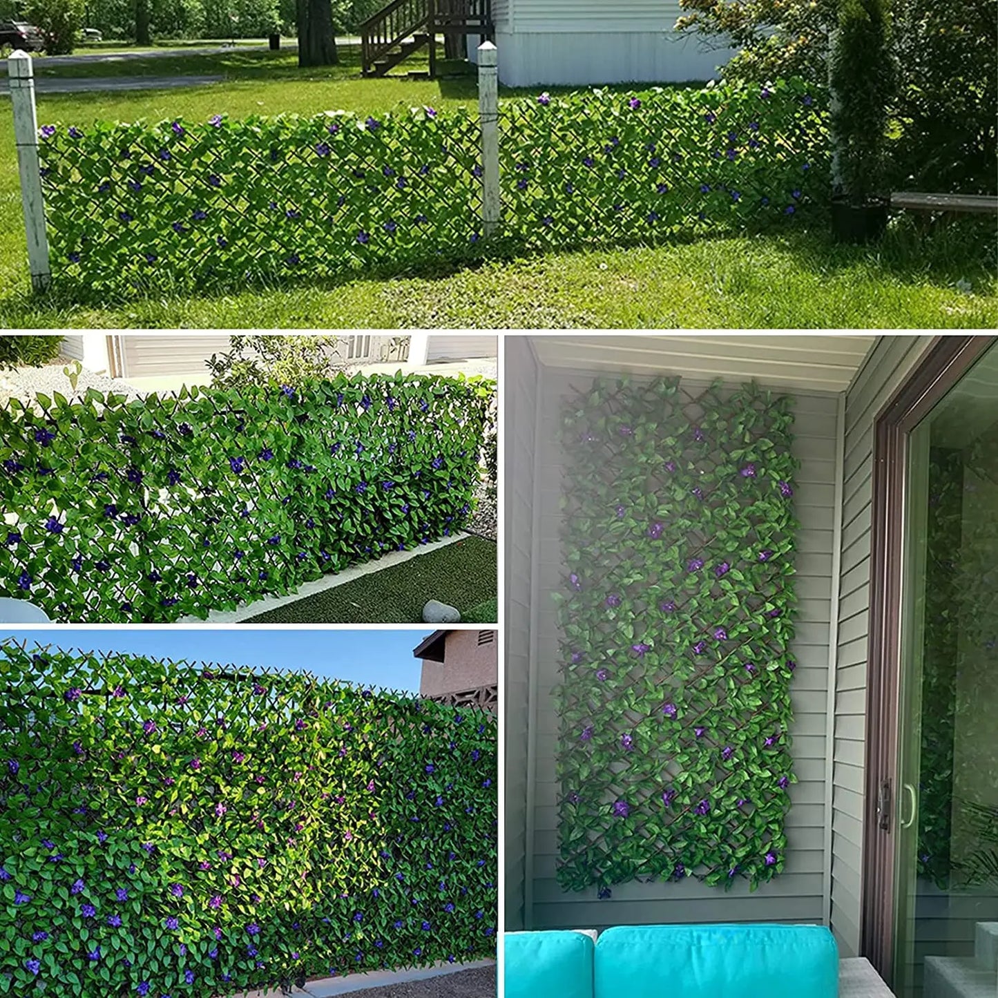 Expandable Privacy Screen with Artificial Ivy | Elegant Durable Design for Gardens and Balconies
