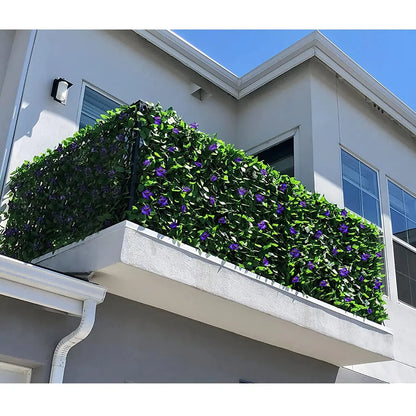 Expandable Privacy Screen with Artificial Ivy | Elegant Durable Design for Gardens and Balconies