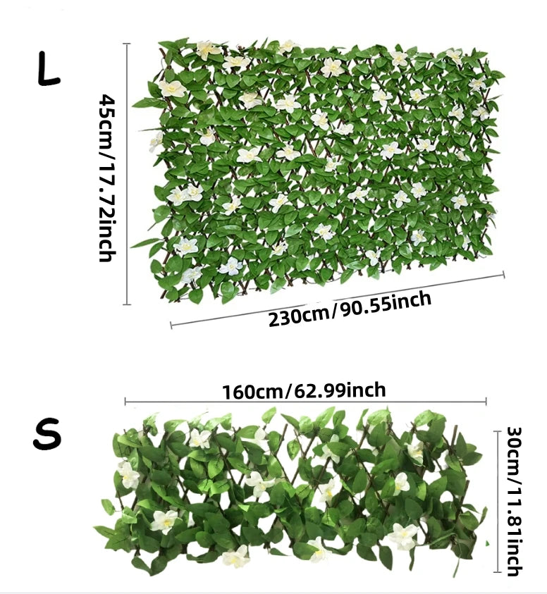 Expandable Privacy Screen with Artificial Ivy | Elegant Durable Design for Gardens and Balconies