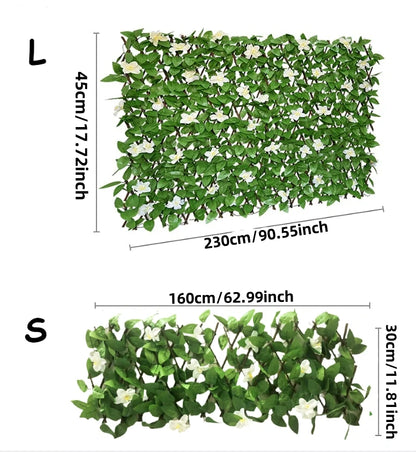 Expandable Privacy Screen with Artificial Ivy | Elegant Durable Design for Gardens and Balconies