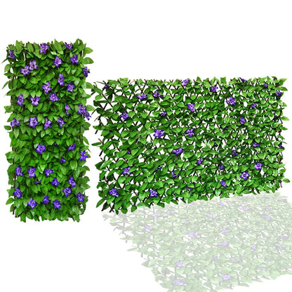 Expandable Privacy Screen with Artificial Ivy | Elegant Durable Design for Gardens and Balconies