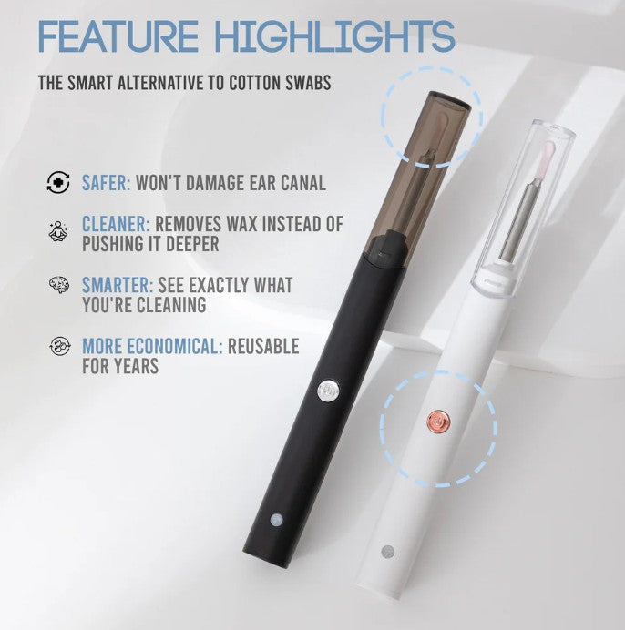 Digital WiFi Otoscope for Ear Cleaning, 1080P Camera with 6 LEDs, Waterproof IP67 Earwax Removal Kit for iPhone, Android, and Kids