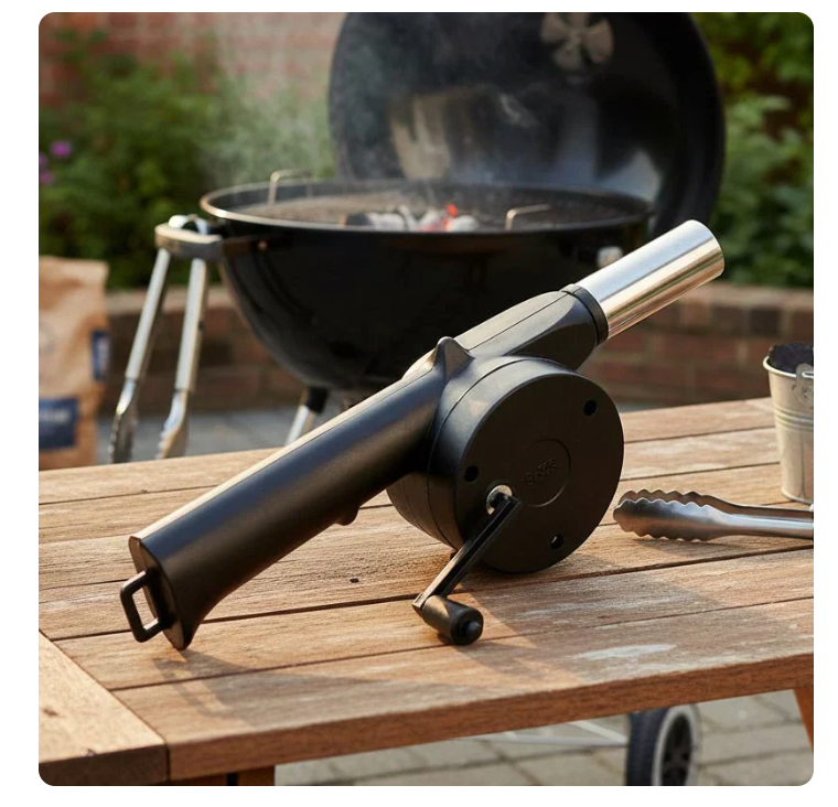 Aluminum Manual Grill Blower with Compact Design | Quick Ignition for Camping and Barbecue