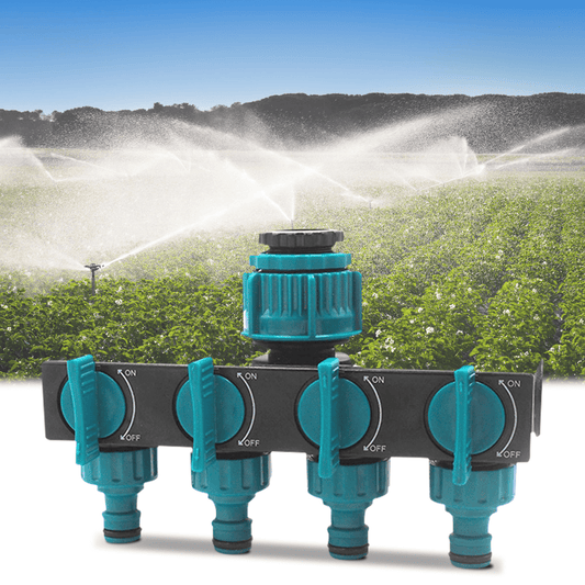 Sdoppiatore per Tubo da Giardino a 4 Vie con Controllo Separato - Irrigazione Flessibile per Giardini e Aiuole