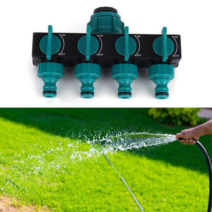 4-Way Garden Hose Splitter with Separate Control - Flexible Irrigation for Gardens and Flower Beds