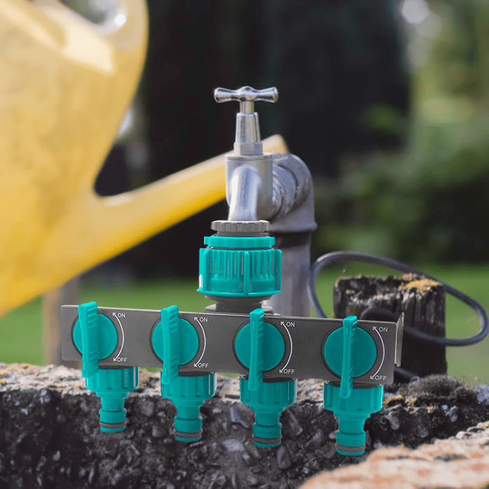 4-Way Garden Hose Splitter with Separate Control - Flexible Irrigation for Gardens and Flower Beds