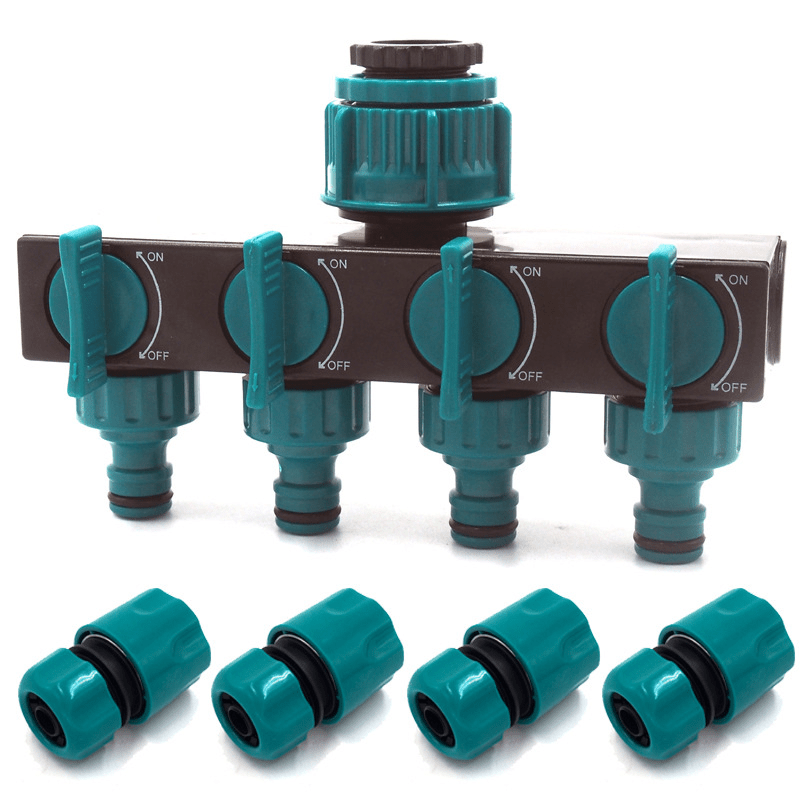 4-Way Garden Hose Splitter with Separate Control - Flexible Irrigation for Gardens and Flower Beds
