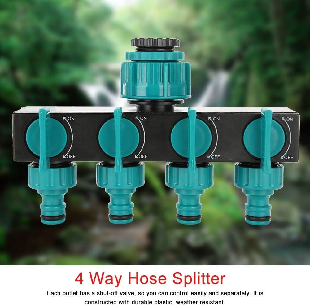 4-Way Garden Hose Splitter with Separate Control - Flexible Irrigation for Gardens and Flower Beds