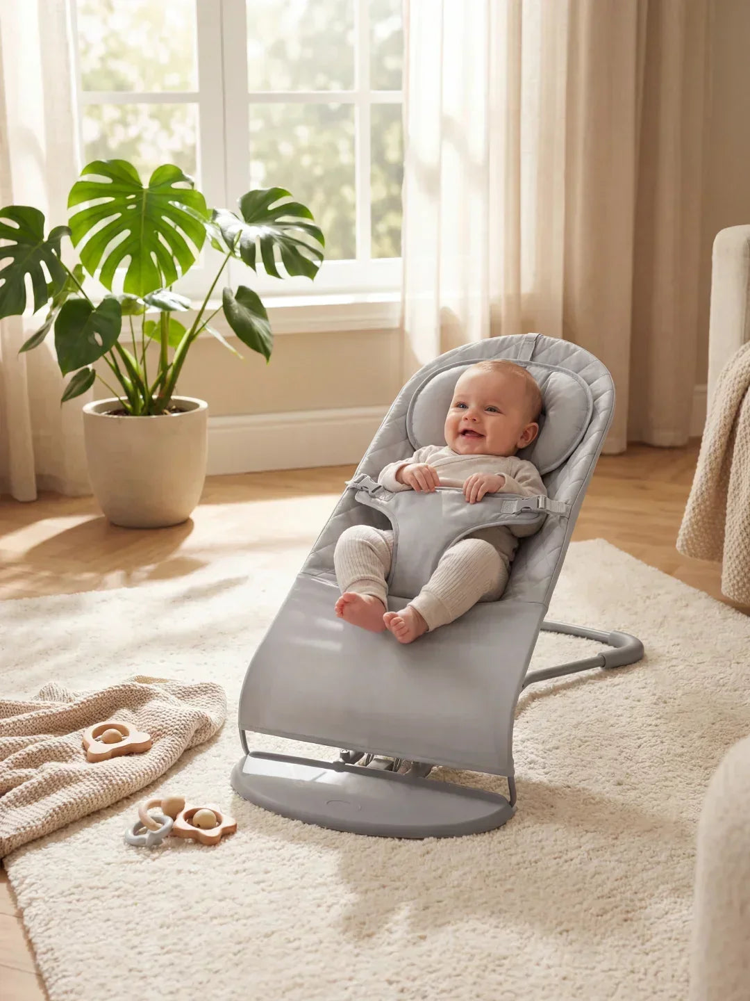 Sdraietta Neonato Ergonomica con Movimento a Dondolo Naturale | Comfort e Sicurezza per il Tuo Bambino 6