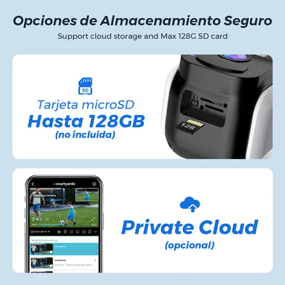 Telecamera di Sicurezza WiFi Solare 8 MP con Visione Notturna e Rilevamento Movimento