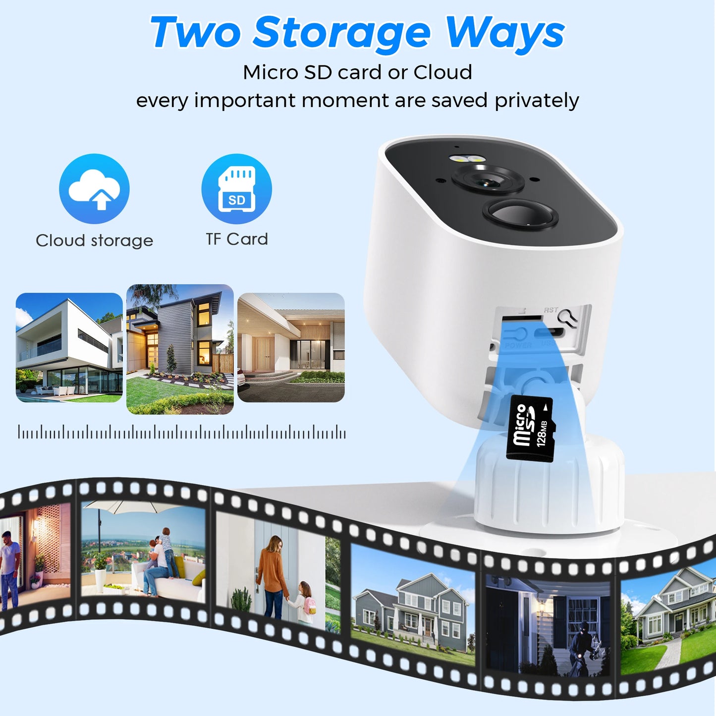 Telecamera WiFi 1080P | Sicurezza Esterna con Ricarica Solare e Audio Bidirezionale | Monitoraggio Continuo per Protezione