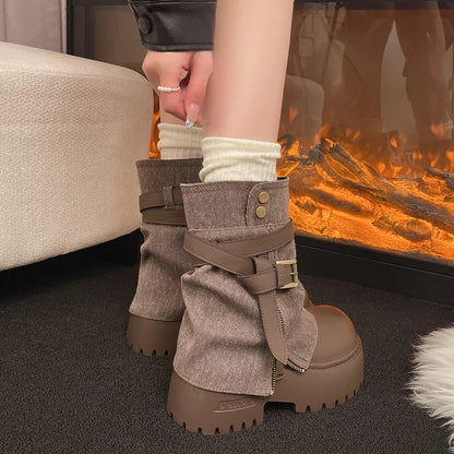 Veronica | Stivaletti Donna Combat con Platform e Fibbie - Carattere Deciso