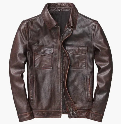 Raimondo | Men's Slim-Fit Faux Leather Biker Jacket - Urban Character