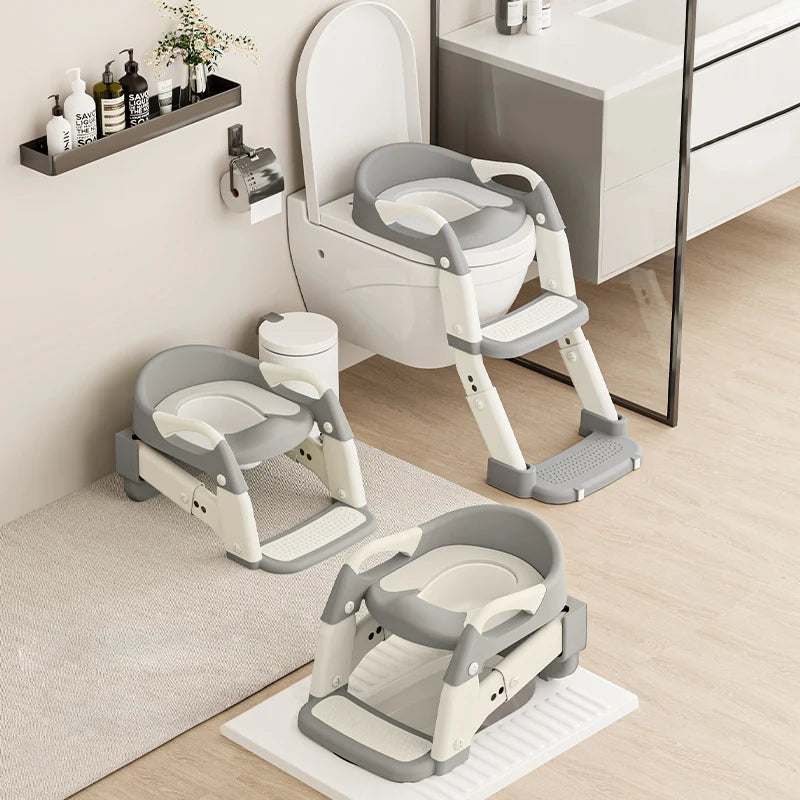 Sedile per WC per Bambini | 3 in 1 con Gradini Antiscivolo e Design Pieghevole | Comfort e Sicurezza per il Tuo Bambino 0