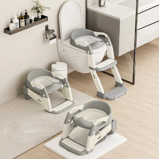 Sedile per WC per Bambini | 3 in 1 con Gradini Antiscivolo e Design Pieghevole | Comfort e Sicurezza per il Tuo Bambino 0