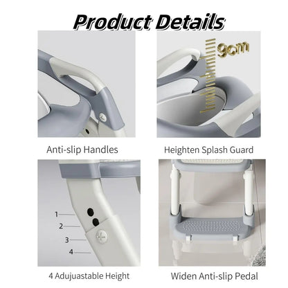 Sedile per WC per Bambini | 3 in 1 con Gradini Antiscivolo e Design Pieghevole | Comfort e Sicurezza per il Tuo Bambino 4