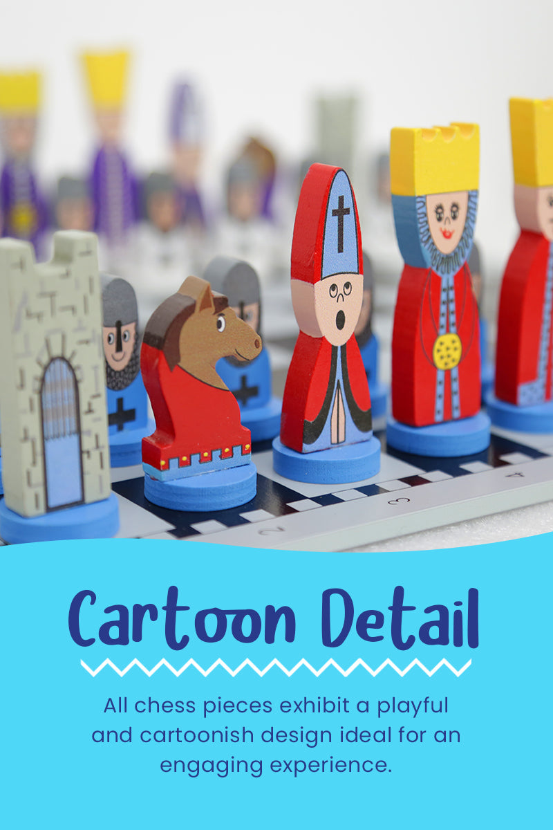 Set Avventura | Scacchi Educativi in Legno con Disegni Colorati | Stimola il Pensiero Strategico per Bambini 7
