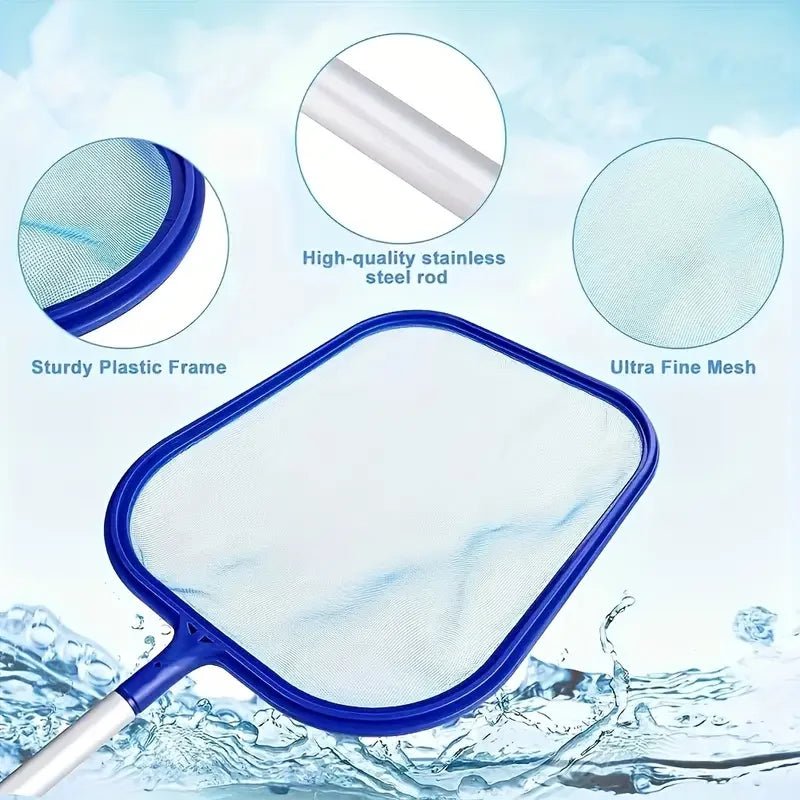 Complete Pool Cleaning Set with Sturdy Aluminum Pole | Efficient Maintenance for Clean and Clear Water