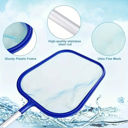 Complete Pool Cleaning Set with Sturdy Aluminum Pole | Efficient Maintenance for Clean and Clear Water