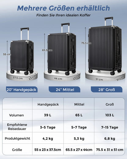 Set Di Valigie Rigide | Valigie Set con 4 Ruote Girevoli e Design Senza Cerniere per Viaggi Sicuri 1