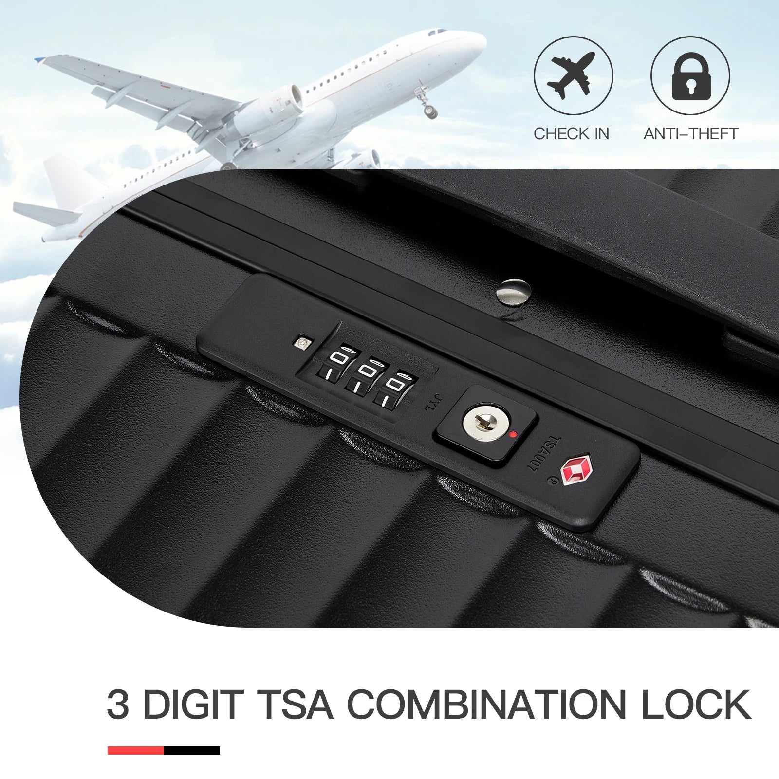 Set Di Valigie Rigide | Valigie Set con 4 Ruote Girevoli e Design Senza Cerniere per Viaggi Sicuri 5