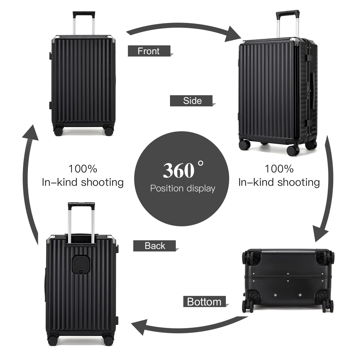Set Di Valigie Rigide | Valigie Set con 4 Ruote Girevoli e Design Senza Cerniere per Viaggi Sicuri 6