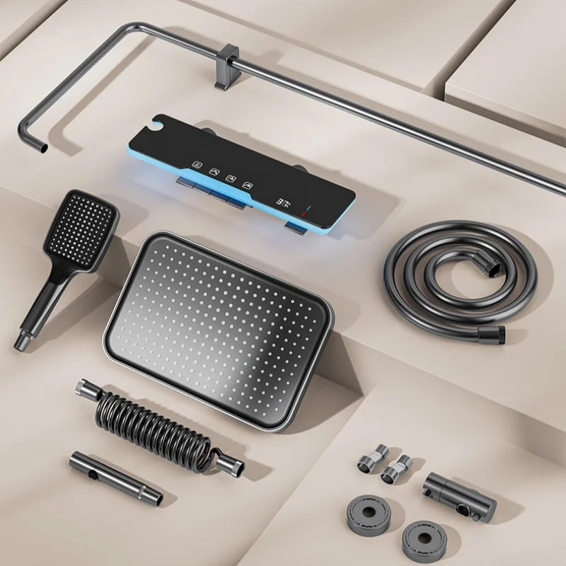 Set Doccia Completo | Kit Doccia con Display LED e Soffione a Pioggia - Comfort e Sicurezza per il Tuo Bagno 1