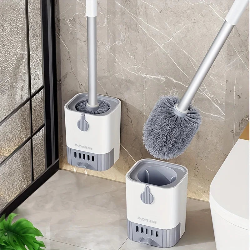Set Scopino WC con Supporto a Parete e Manico Lungo | Design Flessibile per Pulizia Efficiente del Bagno 0
