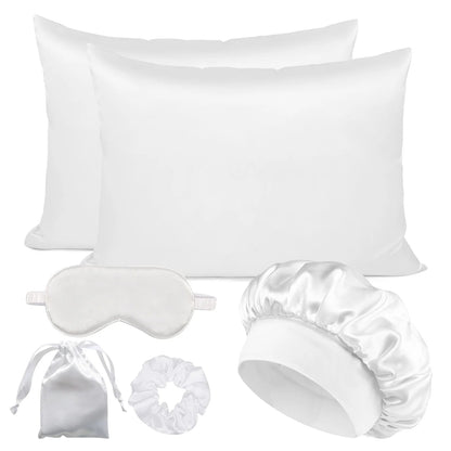 Set da Sogno | Lenzuola in Seta con Federa Cuscino Seta e Infuso d'Argento | Comfort e Bellezza per Sonni Ristoratori 0