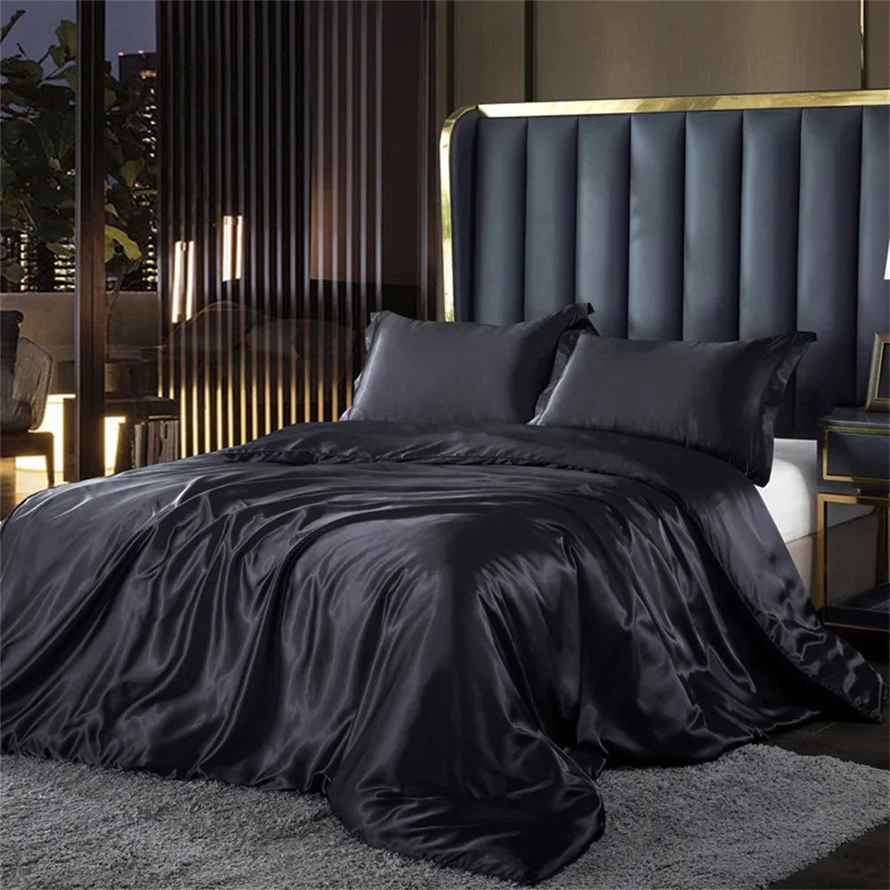 Set di Biancheria da Letto in Seta | Lenzuola Matrimoniali con Copripiumino e Federe | Comfort e Lusso per Ogni Letto 13
