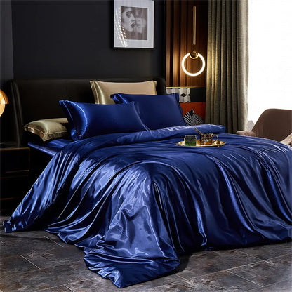 Set di Biancheria da Letto in Seta | Lenzuola Matrimoniali con Copripiumino e Federe | Comfort e Lusso per Ogni Letto 5