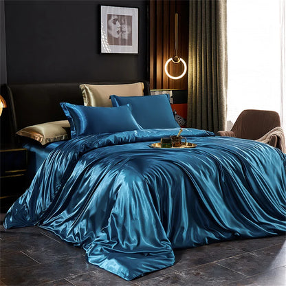 Set di Biancheria da Letto in Seta | Lenzuola Matrimoniali con Copripiumino e Federe | Comfort e Lusso per Ogni Letto 7