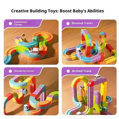 Set di Binari Elettrici Magnetici | 100+ Pezzi con Veicoli Antigravità | Giocattolo Creativo per Stimolare la Fantasia dei Bambini 3
