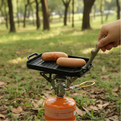 Set de gril portable avec pinces légères et design compact | Idéal pour le camping et les pique-niques