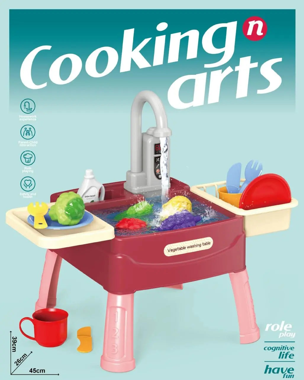 Set di Lavello da Cucina per Bambini con Acqua Corrente | Gioco di Ruolo Colorato per Sviluppo Creativo e Divertimento 7