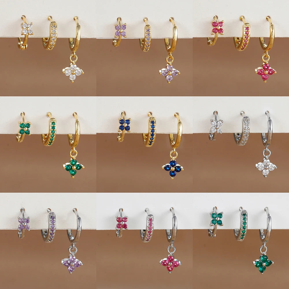 Set di Orecchini Donna a Goccia in Acciaio Inossidabile con Cristalli Zircone Ð Design Elegante per Comfort e Stile 4