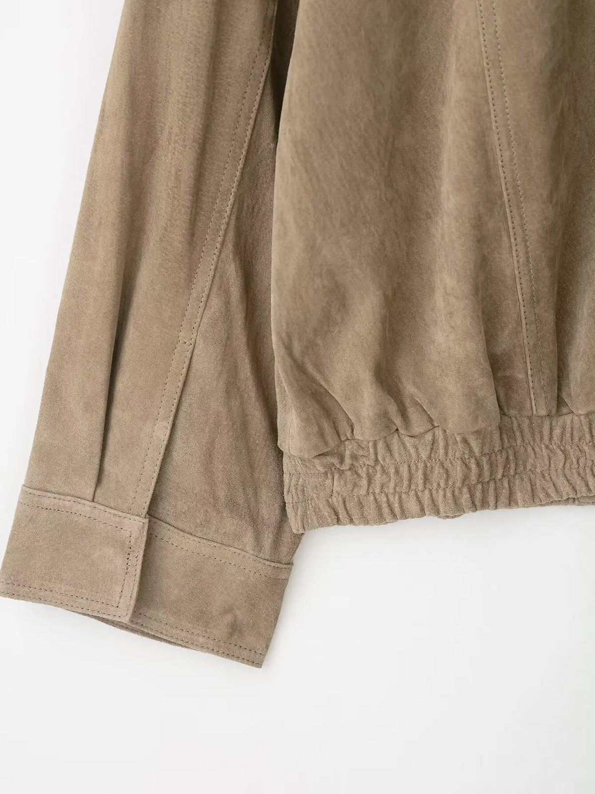 Federica | Women's Suede-Effect Bomber Jacket with Pockets - Autumn Warmth