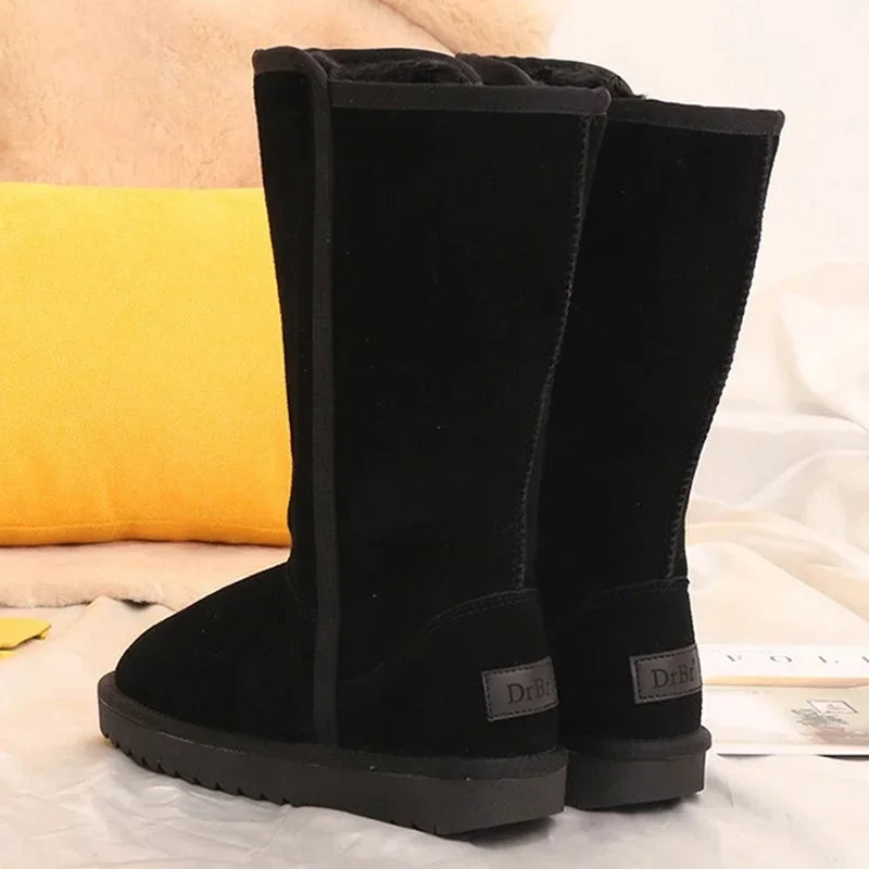Corinna | Women's Waterproof Leather Knee-High Boots with Soft Lining - Reliable Winter Wear