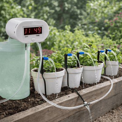 Système d'arrosage | Arrosage goutte à goutte automatique avec batterie longue durée | Installation pour des plantes d'intérieur saines