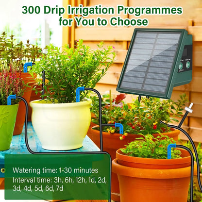 Solar Drip Irrigation System with LED Timer | Optimized for Water Saving and Ease of Use for Gardens and Balconies