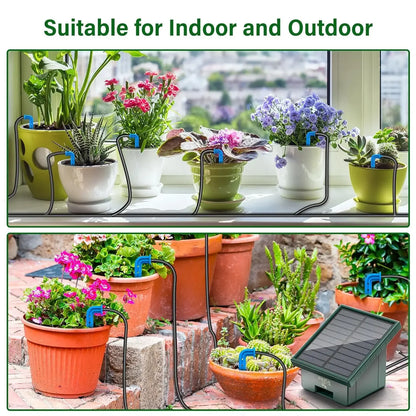 Solar Drip Irrigation System with LED Timer | Optimized for Water Saving and Ease of Use for Gardens and Balconies